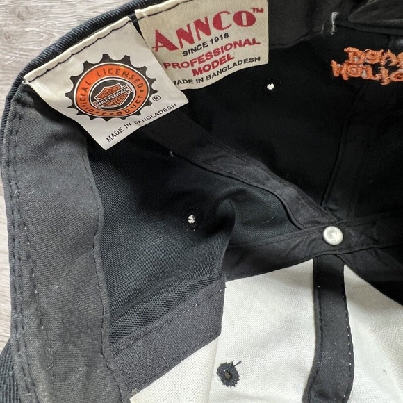 Harley Davidson Logo Ride Like The Wind American Needle Black Hat Cap Vintage - Picture 7 of 12